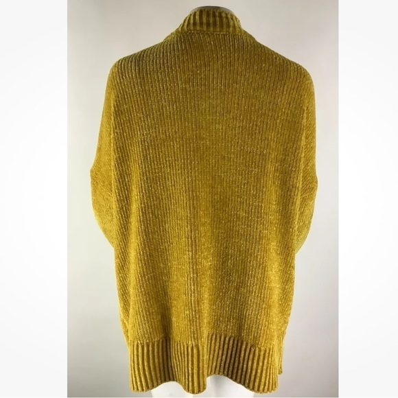 ModCloth Sz M Chenille Drop Sleeve Cardigan Marigold Polyester Open Face - Picture 4 of 6